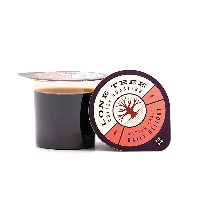 Lone Tree Single-Serve Coffee Pods – Premium 100% Arabica Liquid Concentrate – Daily Delight Medium Roast – 12 Pods – Ready Hot or Iced