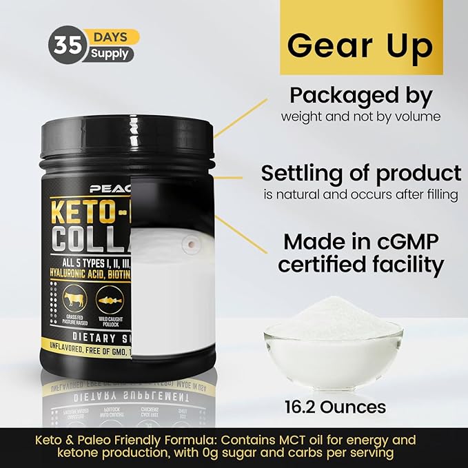 Multi Collagen Protein Powder 16.2 oz (Pack of 6) | 5 Types with Bone Broth, Hydrolyzed Peptides, Biotin & MCT Oil, Unflavored, Supports Skin, Hair, Nails, Joints & Gut Health
