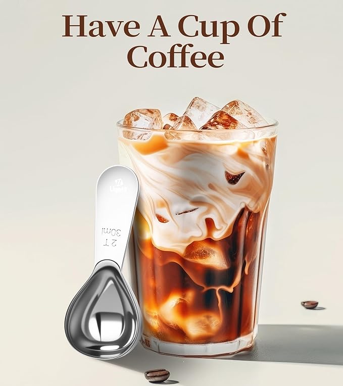 Coffee Scoop Set, 1 Tablespoon Measuring Scoop Heavy-Duty 304 Stainless Steel Short Handle for Coffee Canisters, Protein Powder & Tea (2 Pack)