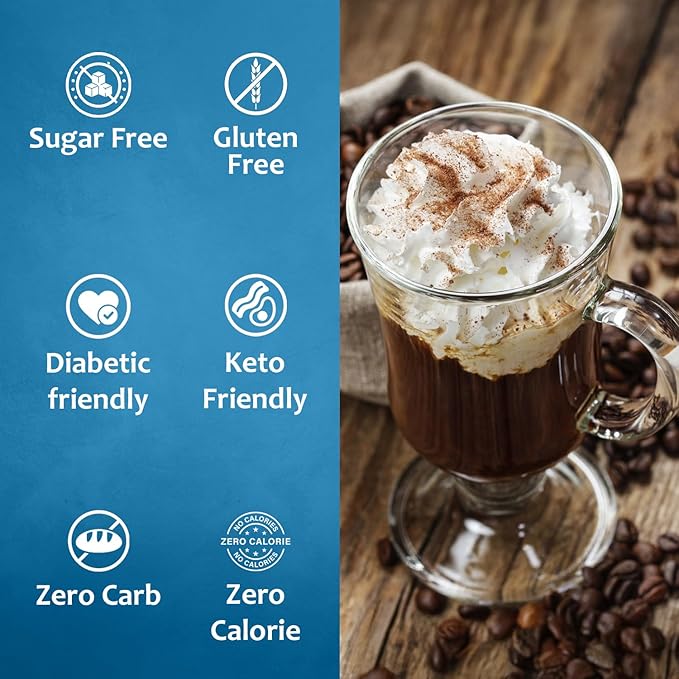 Syruvia Sugar Free Coffee Syrup, Irish Cream Flavored Syrup for Drinks, Lattes, and Desserts – 25.4 fl oz