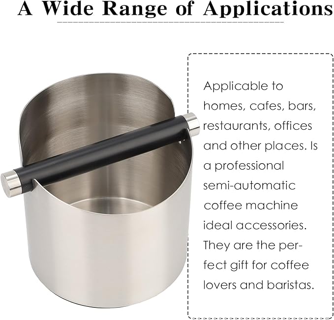 Italian Espresso Tapping Box, Stainless Steel Coffee Grinding Tapping Box, With Detachable Tapping Rod And Anti Slip Rubber Base (Silver)