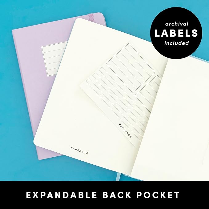 PAPERAGE Lined Journal Notebook, (Raspberry), 160 Pages, Medium 5.6 in x 8 in - 100 GSM Thick Paper – Hardcover Journaling Notebook for Work, School & Note Taking