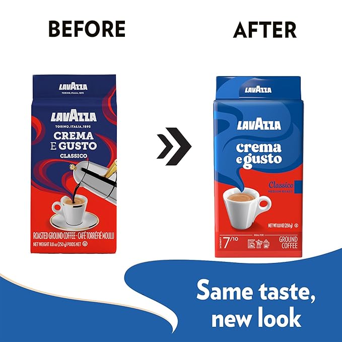 Lavazza Italian "Crema e Gusto" Ground Espresso (1 case = 20 x 8.8 oz bricks)
