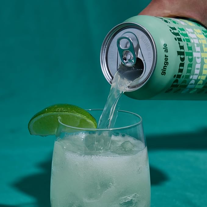 Spindrift Soda Ginger Ale Soda Made with Real Squeezed Fruit 12 Pack Case