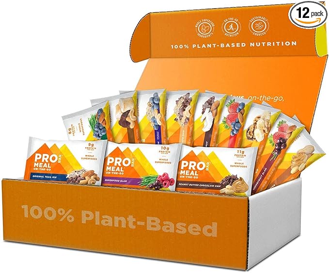 PROBAR - Meal Bar 12 Flavor Variety Pack - Natural Energy, Non-GMO, Gluten-Free, Plant-Based, Whole-Food Ingredients, 3 Ounce Bars (Pack of 12) - Flavors May Vary