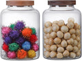 Large Glass Jar with Lid Set of 2, Glass Sugar Containers Kitchen Canisters Pantry Glass Food Storage Container for Candy Coffee Bean Cereal Flour Cookies (67oz(2000ml)-2 pack)