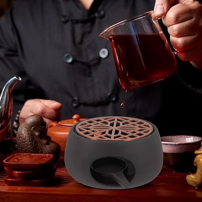 Ceramic Tea Pot Warmer Heater Set Japanese Pottery Teapot Warmer Base Tea Light Candle Holder Tea Stove Warmer for Tea Set Coffee Cup Tea Pot