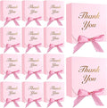 VGOODALL 20PCS Thank You Gift Boxes, 4.5x4.5x1.9Inches Mini Party Favor Boxes Pink Treat Bags with Bow Ribbon for Wedding Bridal Baby Shower Birthday Party