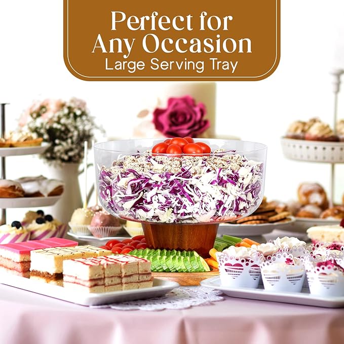 Homeries Acacia Wood Cake Stand with Lid, Cake Plate, (6 in 1) Multi-Functional Serving Platter, Large Cake Stand with Dome, Cake display stand with lid & Cake Dome - Use as Cake Holder, Cake Cover