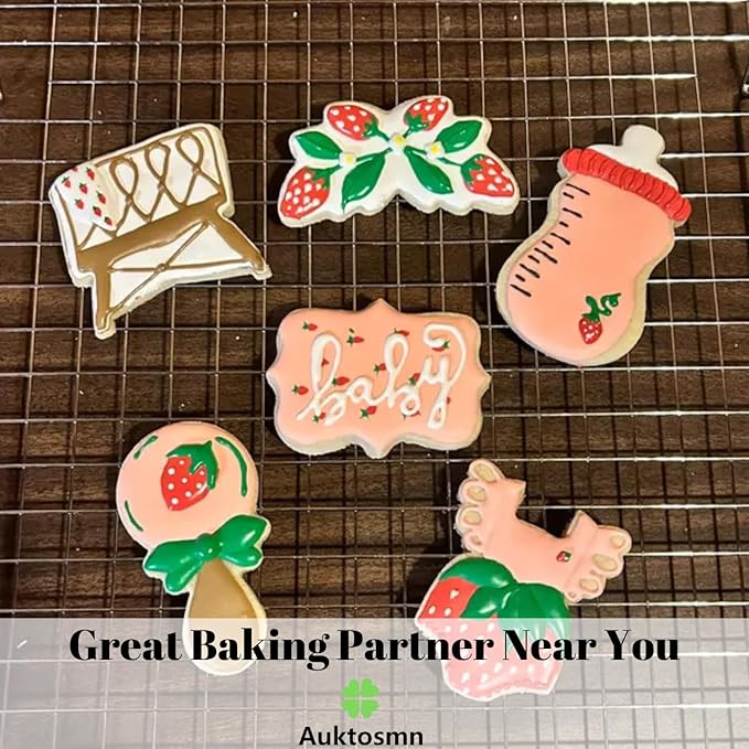 Wildflower Baby Shower Cookie Cutters Set - 7-Piece - Stainless Steel - Dishwasher Safe - Perfect for Baby in Bloom Baby Girl Baby Shower