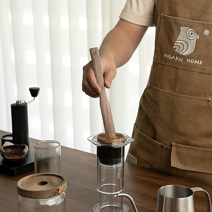 Black Walnut Wood Coffee Blender Sticks 10-inch for Aeropress, French Press, Syphon Coffee Brewer, Wood Pressing Sticks for Coffee Enthusiasts(2pcs)