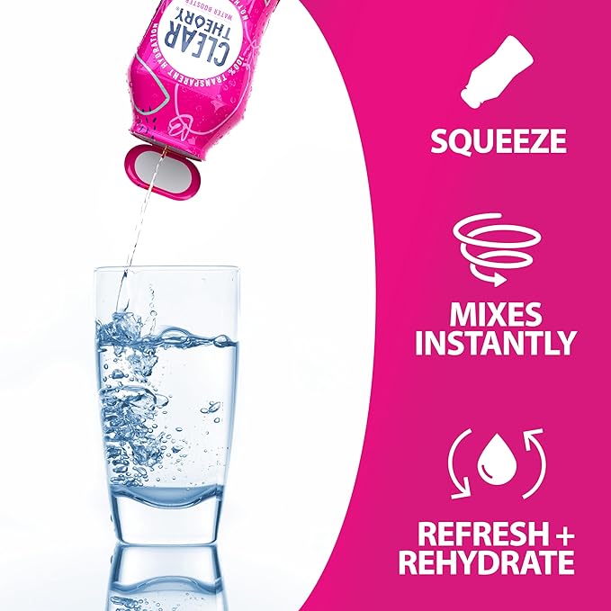 Clear Theory Water Flavoring Drops with Electrolytes – Electrolyte Drink Mix, [Watermelon Berry] Water Enhancer for Kids & Adults, Sugar-Free, Vegan, Gluten-Free, 2-Pack (1.62 fl oz Bottles)