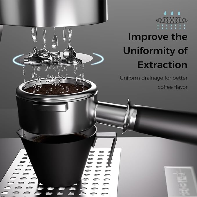 MHW-3BOMBER 51mm Espresso Puck Screen - 0.2mm Ultra Thin Espresso Puck - Metal Reusable Coffee Filter for Portafilter Basket 51mm - Puck Screen with Titanium Coating FG7048B-OS