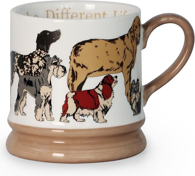 Ceramic Coffee Cappuccino Mug, 13 oz Vintage Animal Mugs Dog Cups Classical Porcelain Tea Cup, Perfect for Tea, Cocoa, Latte - Gifts for Men Woman Dad Mom