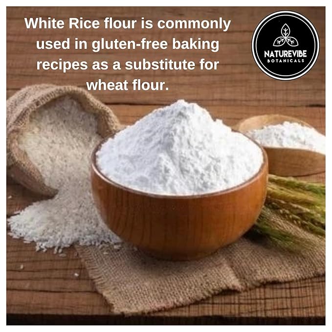 Naturevibe Botanicals White Rice Flour 5 lb | Fine Gluten-Free Flour | Non-GMO & Finely Ground | Perfect for Baking, Rotis, Breading, Dumplings, Thickening Sauces & Baby Food
