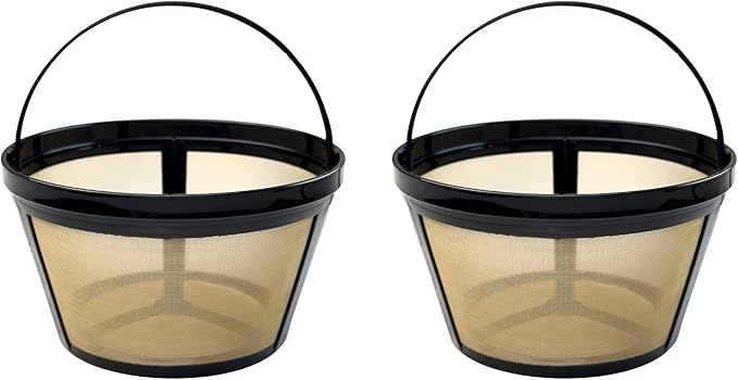 Reusable Coffee Filter, Eco - Friendly, Compatible with Mr. Coffee, Black+Decker, Cuisinart, Hamilton Beach and Other Standard 8-12 Cup Drip Coffee Makers, Replaces Paper, BPA Free (2 Pack)