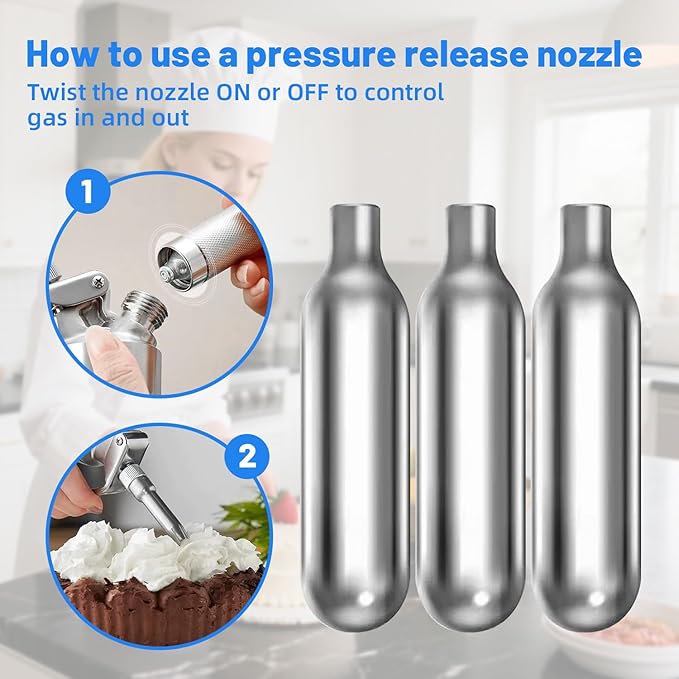 N2O Cream Chargers, whipped cream charger 8g Whip Cream Charger Cylinder Food Grade Original Flavor With Long Shelf Life, Leak Proof Steel,