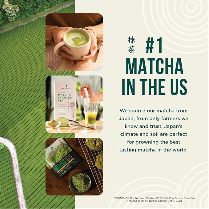 Jade Leaf Matcha Organic Premium Ceremonial Grade Matcha Green Tea Powder - Japanese - Culinary, Ingredient, Ceremonial Barista Teahouse, Latte, Collagen, 3.53 Ounce (Pack of 1), Ceremonial Teahouse Tin