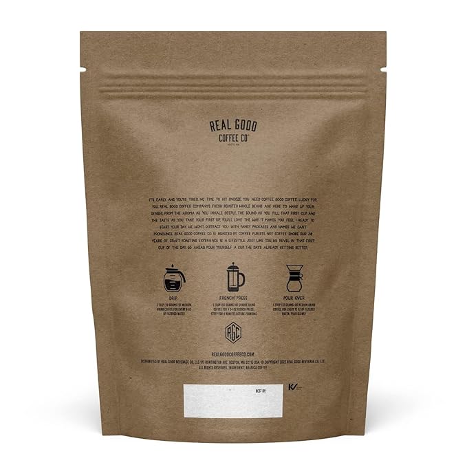 Real Good Coffee Company Medium Roast Ground Coffee - Ground Donut Coffee Flavor - Espresso & French Press Friendly - Crafted from 100% Arabica Beans - 32 Oz - Pack of 1