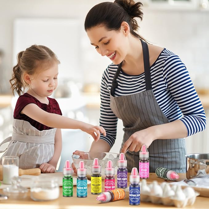 Food Coloring for Baking - 26 Vibrant Cake Coloring Liquid Set for Dessert Decorating, Food Grade Food Dye for Icing,Fondant,Cookies,Easter Egg,Making DIY Supplies Kit- 0.25 Fl. oz (6 ml)/Bottles