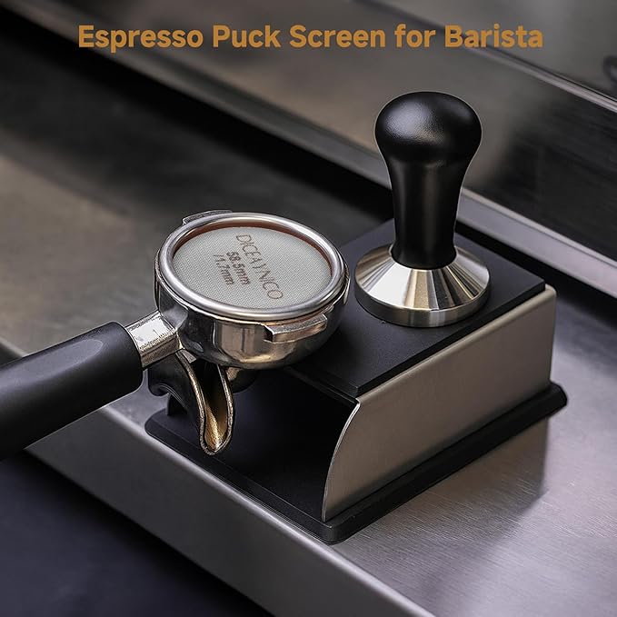 2 Pieces Espresso Puck Screen,Metal Coffee Filter,1.0mm & 1.7mm Thickness 150μm - 316 Stainless Steel,Reusable Barista Espresso Filters for Espresso 58.5mm Portafilter Filter Basket