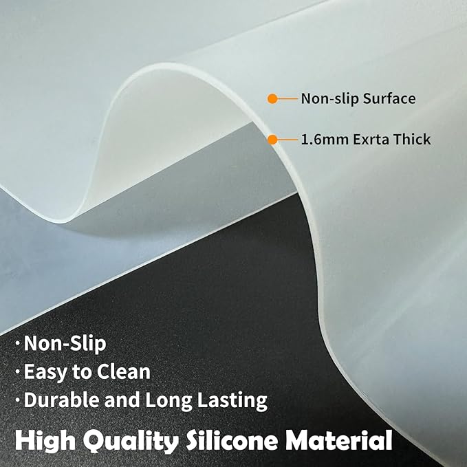 Silicone Mats for Kitchen Counter, 78.7''x 23.6'' (200cmx60cm) Largest Heat Resistant Counter Mat Kitchen Island Waterproof Thicken Non-slip Countertop Protector Mat, Dark Gray