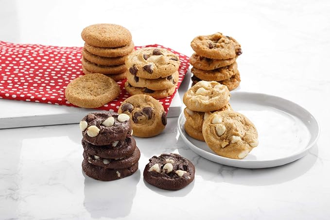Mrs. Fields 30 Nibblers Bite-Sized Cookies Signature Tin - Assorted with 30 Nibblers Cookies in our 5 Classic Cookie Flavors