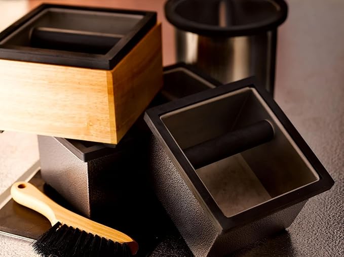 Rattleware Stainless Steel Knock Box - Ideal for Home, Cafe, Restaurant, Hotel, Office, or Commercial Establishment - Heavy Duty Knock Box Trusted By Baristas Worldwide (9" x 5.5" x 4")