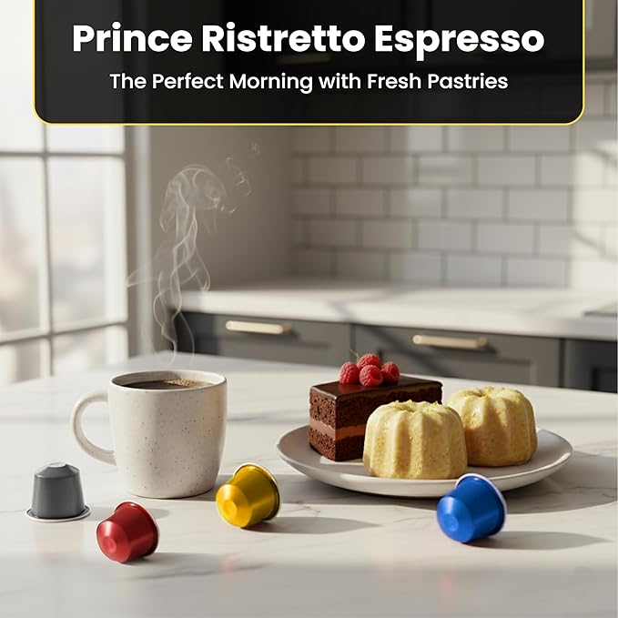 Prince Caffe Espresso Pods Variety Pack Compatible with Nespresso Original Line Machines – Espresso, Ristretto, Millennium & Premium – Intensity 7,8,9,10, 40 Count (4 x 10 Capsules)
