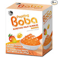 J WAY Bursting Popping Mango Boba Pearls, Mango Syrup, Non-Dairy, Fat-Free Popping Tapioca Boba for Beverages, Sweets, Ice Cream, 1.8oz (Pack of 6)
