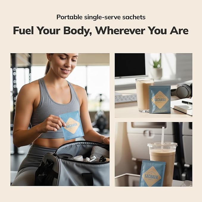 Ka’Chava Whole Body Meal Shake Vanilla – Vegan Protein Powder with 85+ Superfoods & Greens – Plant-Based Meal Replacement with Probiotics & Digestive Enzymes – 5 Sachets Travel Pack (5 Servings)