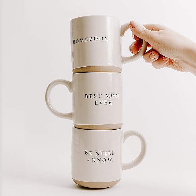 Sweet Water Decor Homebody Stoneware Coffee Mug | Novelty Coffee Mugs | 14oz Stoneware Coffee Cup | Microwave & Dishwasher Safe | Cozy Coffee Mugs for Home | Birthday Gifts for Her