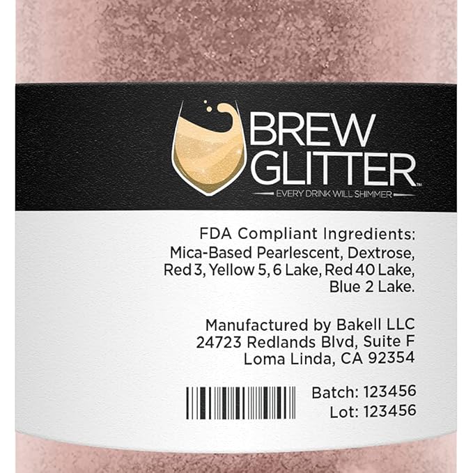 Rose Gold BREW GLITTER Edible Glitter For Drinks, Cocktails, Beer, Garnish Glitter & Beverages | KOSHER & HALAL Certified | 100% Edible & Food Grade | Vegan, Gluten, Nut Free (25g, Rose Gold)
