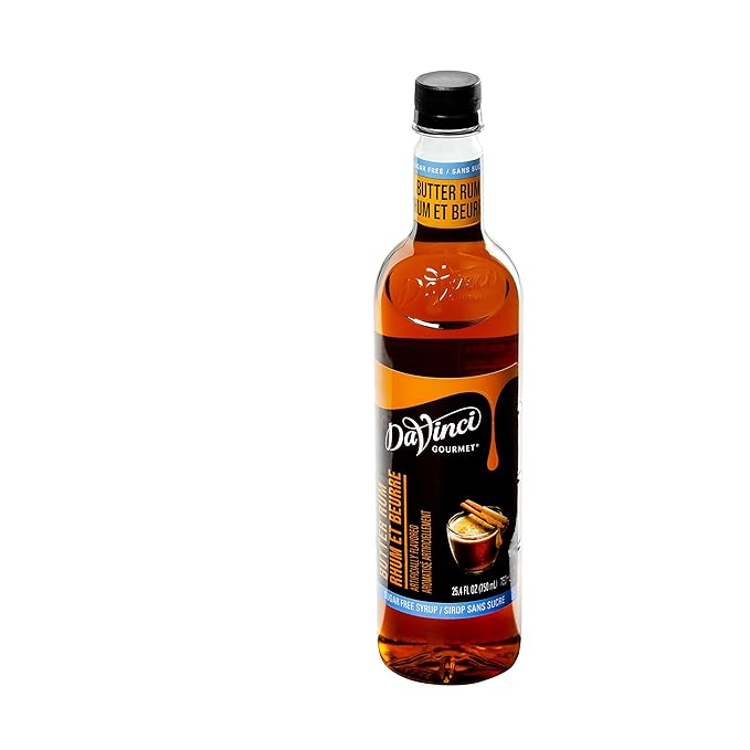 DaVinci Gourmet Sugar-Free Butter Rum Syrup, 25.4 Ounce (Pack of 4)