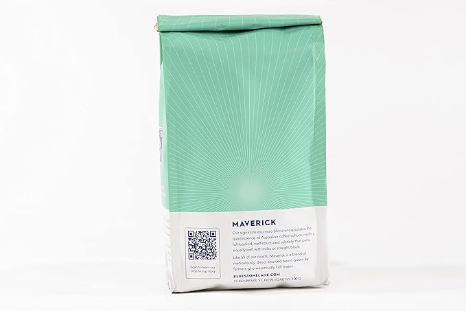 Bluestone Lane Coffee Beans, Maverick Espresso, Medium Roast, Whole Bean, 12 Ounce Bag (Pack of 2)
