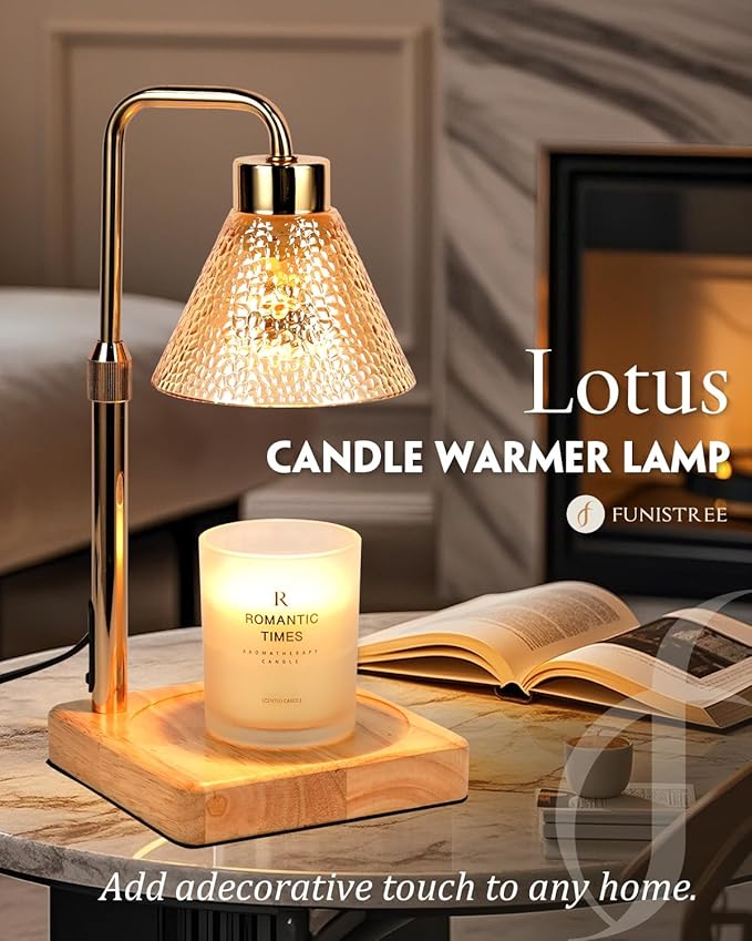 Candle Warmer Lamp with Timer Dimmable, Adjustable Height, Anniversary Women Gifts for Her Girlfriend, House Warming Gifts New Home Room Decor, Wax Warmer Lamp for Jar Candles with 2 Bulbs
