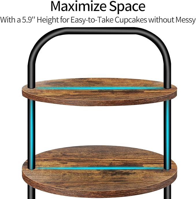 Cupcake Stand, Wooden Cupcake Stand for 100 Cupcakes 3 Tier Large Dessert Table Display Set Cupcake Tower Tiered Tray Stand Serving Tray for Party Supplies Vendor Display Farmhouse Decor