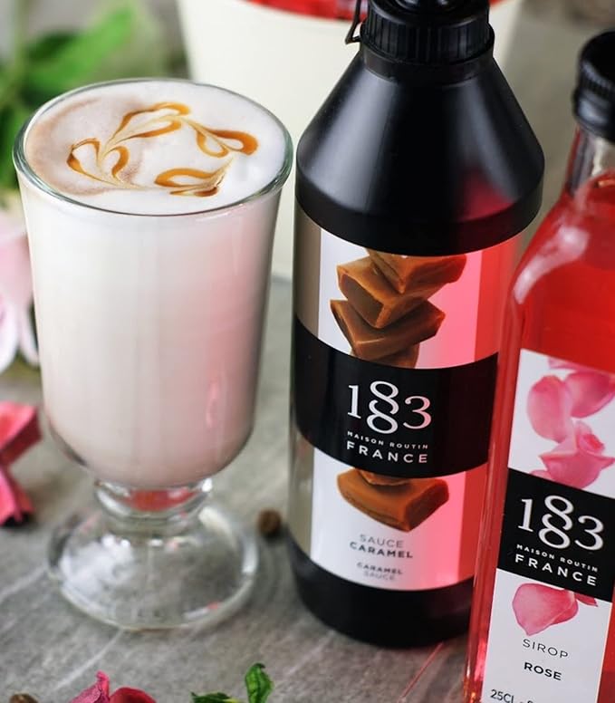 1883 Lemon Syrup for Drinks, Made in France, 1 Liter Glass Bottle