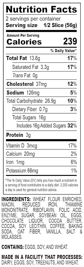 Nadel - Naturally Delicious Cappuccino Chocolate Chip bread, Lunch snack breakfast bars coffee cake, Natural fresh brand mocha chocolate cake 12 pack
