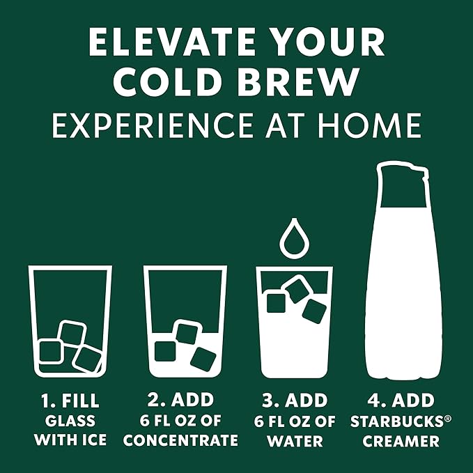 Starbucks Cold Brew Coffee Concentrate, Naturally Flavored Madagascar Vanilla, 100% Arabica, Multi-Serve Bottle (32 Fl Oz)