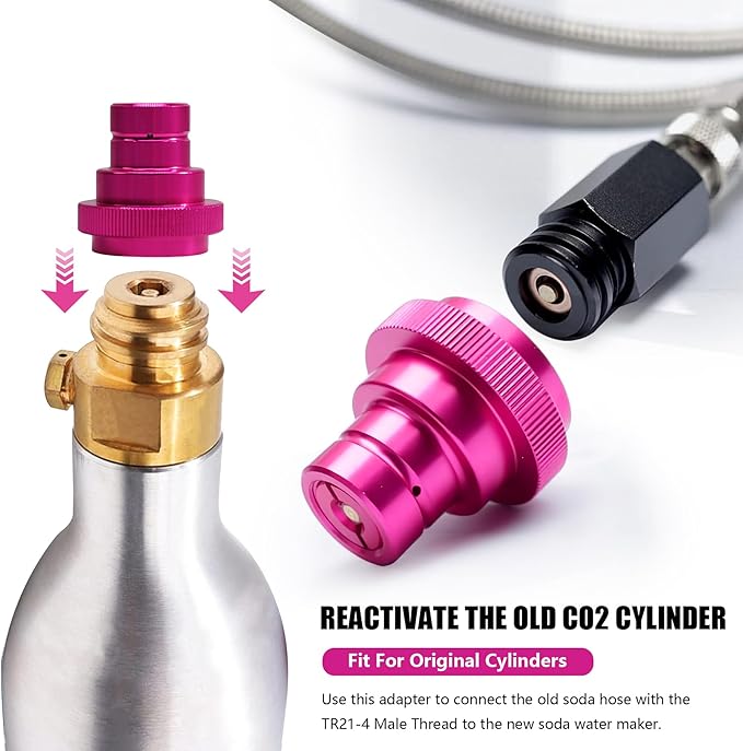 CO2 Cylinder Quick Connect Adapter for Soda Maker, CO2 Cylinder for TR21-4 Male Thread Compatible with Terra DUO Art Gaia Machines