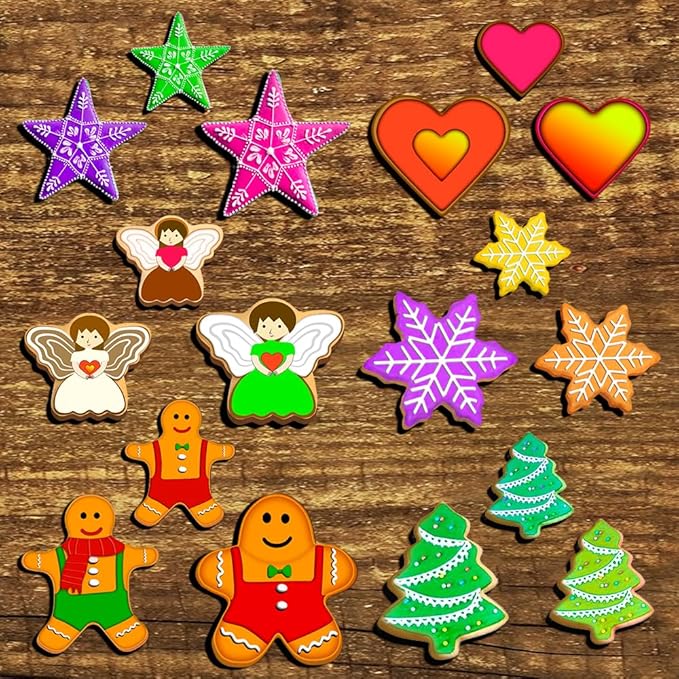 Christmas Cookie Cutter Set - 18 Piece Gingerbread Man, Snowflake, Tree, Heart, Star, Angel Shapes for Holiday Winter Baking