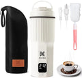 KIVRA Travel Kettle-316 Stainless Steel Portable kettle, 450mL Portable Water Boiler with 6 Temperature Control, Auto Shut Off & Boil Dry Protection, Small Electric Kettle for Global Use (100-240V)