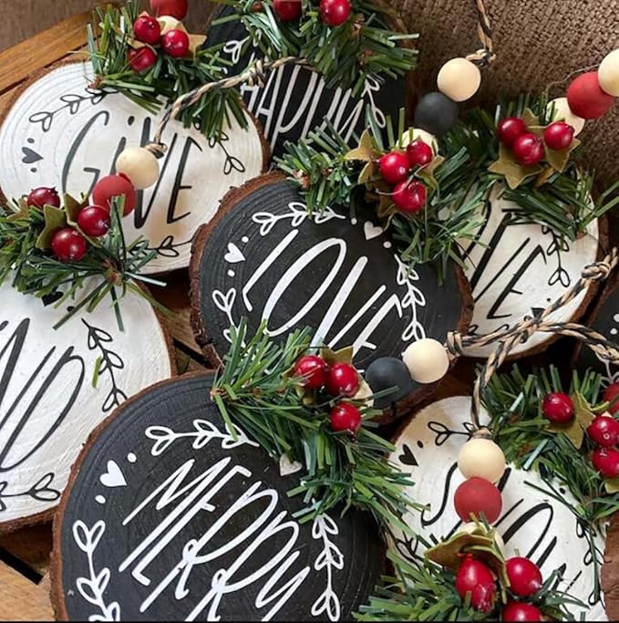 Christmas Stencils for Painting on Wood Slice,58pcs Small Christmas Stencil Xmas Holiday Templates