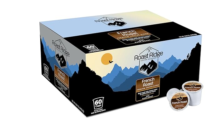 Roast Ridge Single Serve Coffee Pods for Keurig K-Cup Brewers, French Roast, 60 Count
