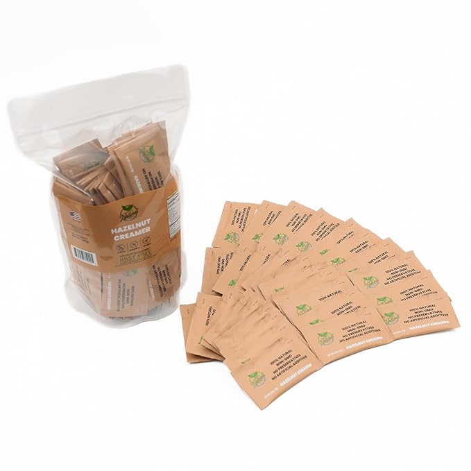 Simply Natural Hazelnut Sweetened Condensed Milk Creamer Single-Serve 10 grams sachet, All Natural Coffee/Tea Creamer (70 sachets bag, Hazelnut flavor)
