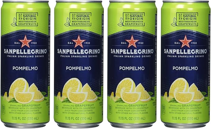 Sanpellegrino Italian Sparkling Drink Pompelmo, Sparkling Grapefruit Beverage, 24 Pack Of Cans
