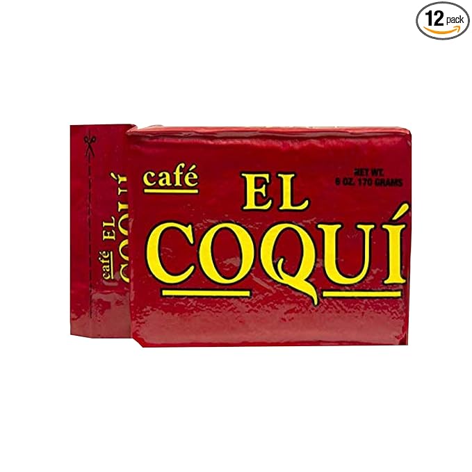 El Coquí Dark Roast Espresso Ground Coffee, Rich, Ground Coffee, Bulk Coffee, Authentic Puerto Rican Style Coffee, Vacuum Sealed, Ground Espresso Beans, 6 oz (12 pack)