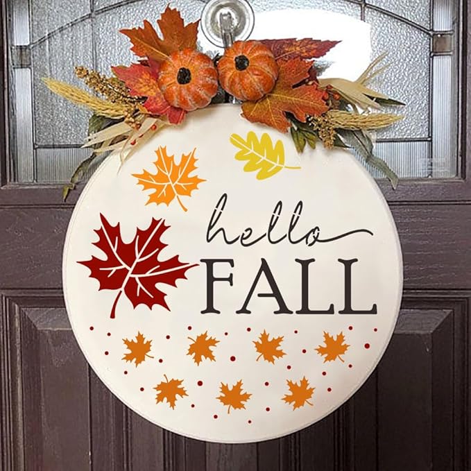 Fall Stencils for Painting on Wood 12” Happy Thanksgiving Stencil Hello Pumpkin Autumn Stencils for Painting on Porch Wall Fabric Wreath