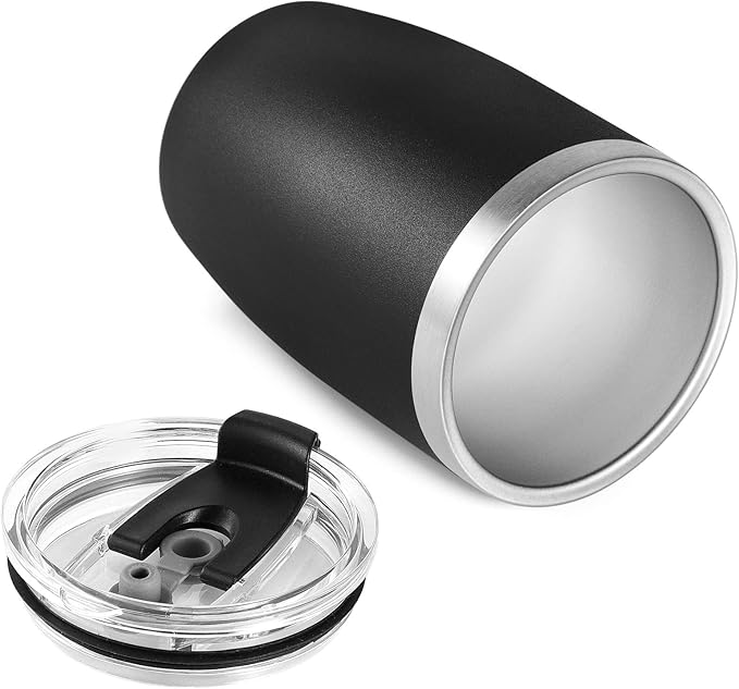 VEGOND Stainless Steel 12 oz Tumblers bulk Vacuum Insulated Double Wall Travel Tumbler with Lid and Straw Reusable Tumbler,Black 12 pack